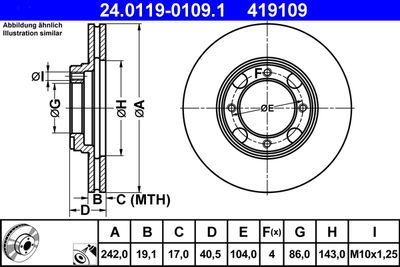 24011901091 ATE Тормозной диск