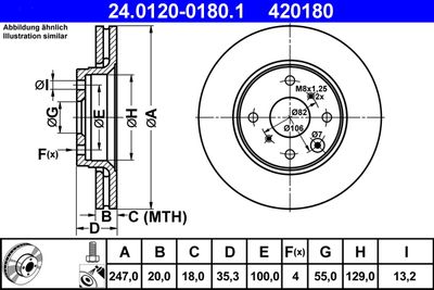 24012001801 ATE Тормозной диск