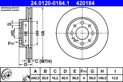 24012001841 ATE Тормозной диск