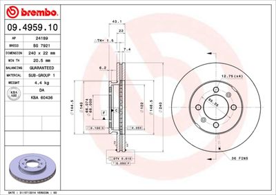 BS7921 BRECO Тормозной диск