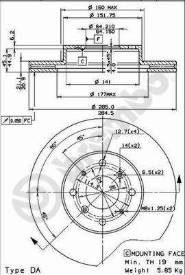 09512410 BREMBO Тормозной диск