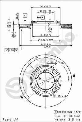 BS7983 BRECO Тормозной диск