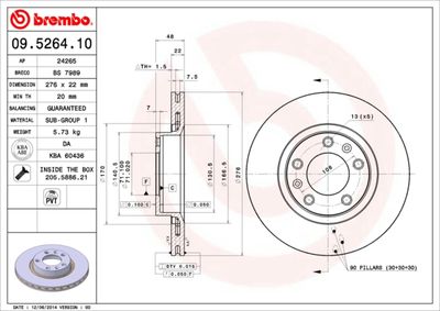 09526410 BREMBO Тормозной диск