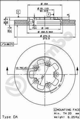 BS7990 BRECO Тормозной диск