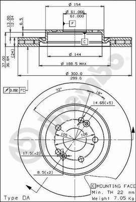 09505410 BREMBO Тормозной диск