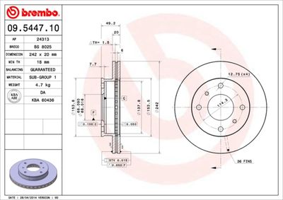 BS8025 BRECO Тормозной диск