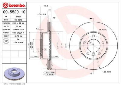 09552910 BREMBO Тормозной диск