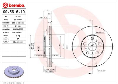 09561610 BREMBO Тормозной диск