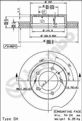 09593210 BREMBO Тормозной диск