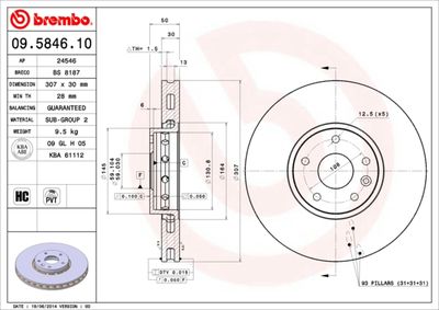 09584610 BREMBO Тормозной диск