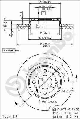 BS8197 BRECO Тормозной диск