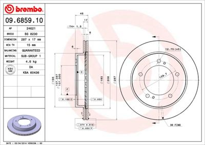 BS8230 BRECO Тормозной диск