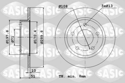 2464V74J SASIC Тормозной диск