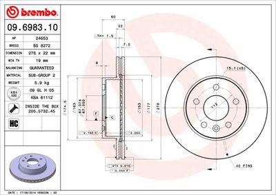 BS8272 BRECO Тормозной диск