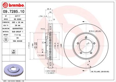 09728510 BREMBO Тормозной диск