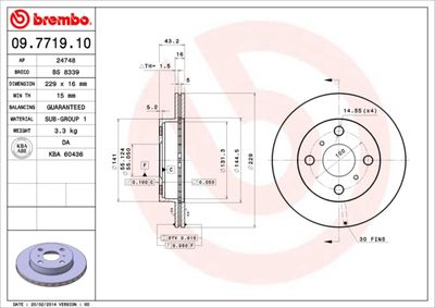 09771910 BREMBO Тормозной диск