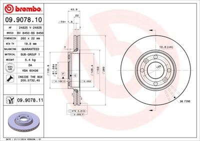 09907811 BREMBO Тормозной диск