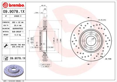 0990781X BREMBO Тормозной диск