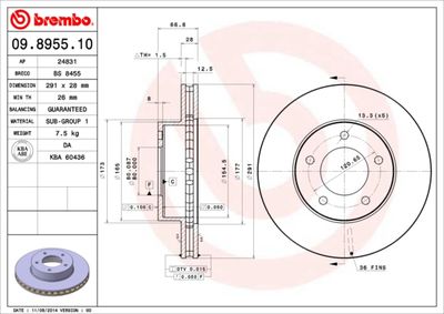 09895510 BREMBO Тормозной диск