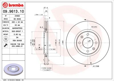 09961310 BREMBO Тормозной диск