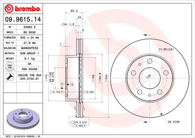 09961514 BREMBO Тормозной диск