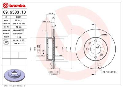 09950310 BREMBO Тормозной диск