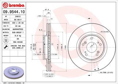 09954411 BREMBO Тормозной диск