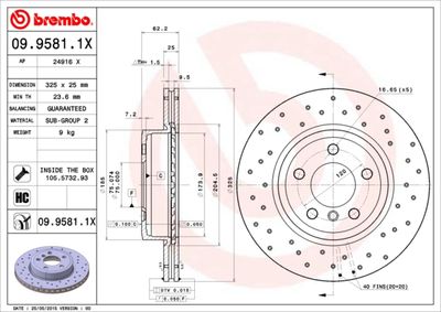 0995811X BREMBO Тормозной диск