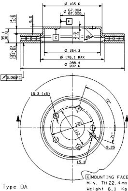 BV8498 BRECO Тормозной диск