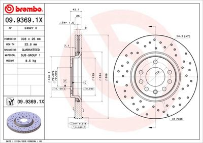 0993691X BREMBO Тормозной диск