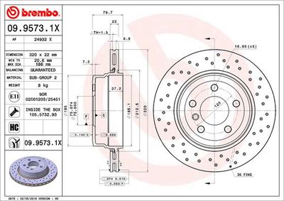 0995731X BREMBO Тормозной диск