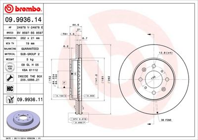 09993611 BREMBO Тормозной диск