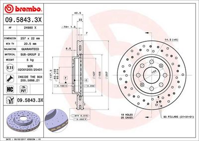 0958433X BREMBO Тормозной диск