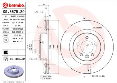 09887531 BREMBO Тормозной диск