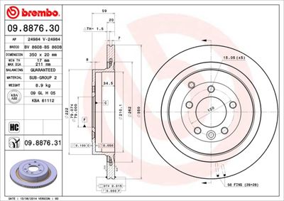 09887631 BREMBO Тормозной диск