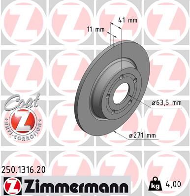 250131620 ZIMMERMANN Тормозной диск