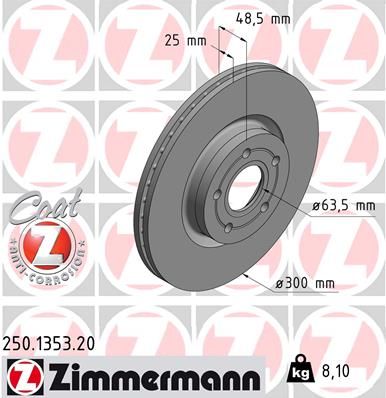 250135320 ZIMMERMANN Тормозной диск