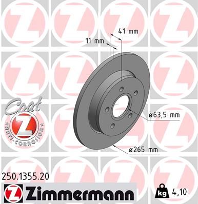 250135520 ZIMMERMANN Тормозной диск