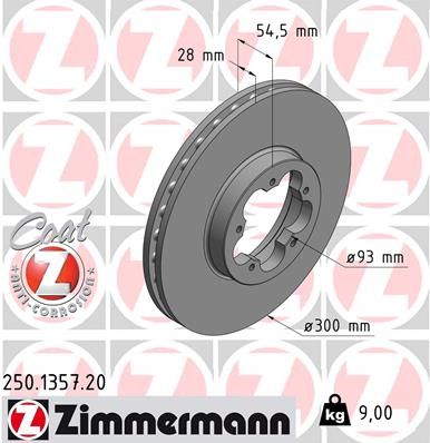 250135720 ZIMMERMANN Тормозной диск