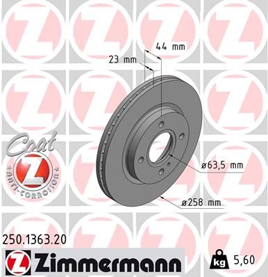 250136320 ZIMMERMANN Тормозной диск