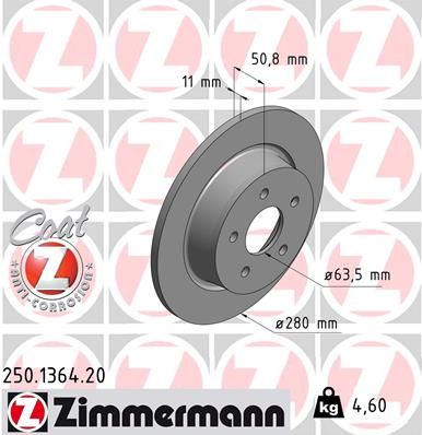 250136420 ZIMMERMANN Тормозной диск