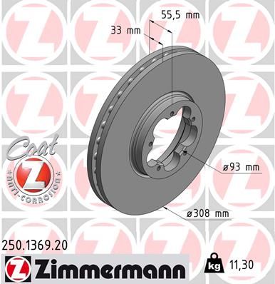 250136920 ZIMMERMANN Тормозной диск