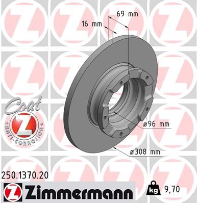 250137020 ZIMMERMANN Тормозной диск