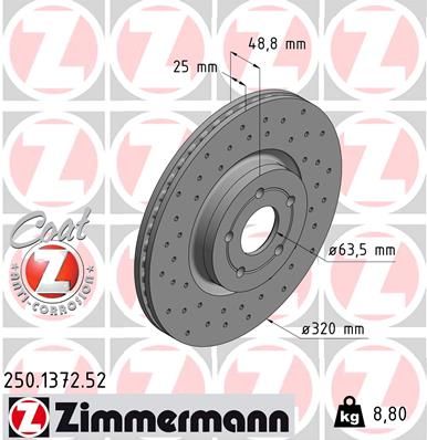 250137252 ZIMMERMANN Тормозной диск