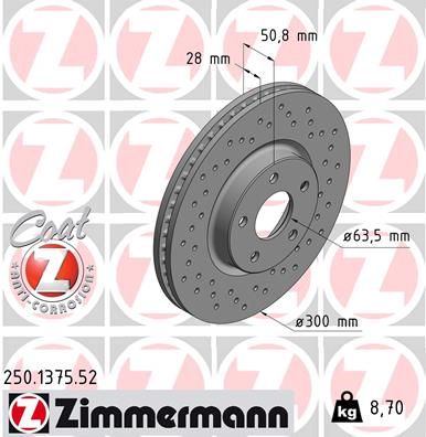 250137552 ZIMMERMANN Тормозной диск