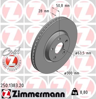 250138320 ZIMMERMANN Тормозной диск