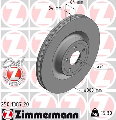 250138720 ZIMMERMANN Тормозной диск