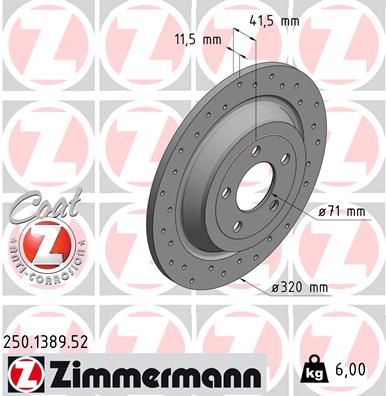 250138952 ZIMMERMANN Тормозной диск