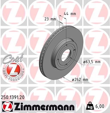 250139120 ZIMMERMANN Тормозной диск