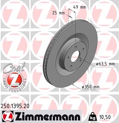 250139520 ZIMMERMANN Тормозной диск